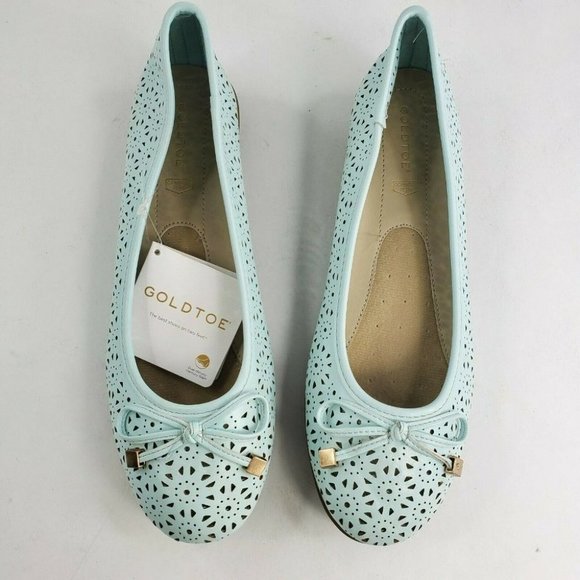 Goldtoe Comfort Plus Memory Foam Slip On Women's Bow Tie Flats Pumps New 7.5/9 - Picture 2 of 10